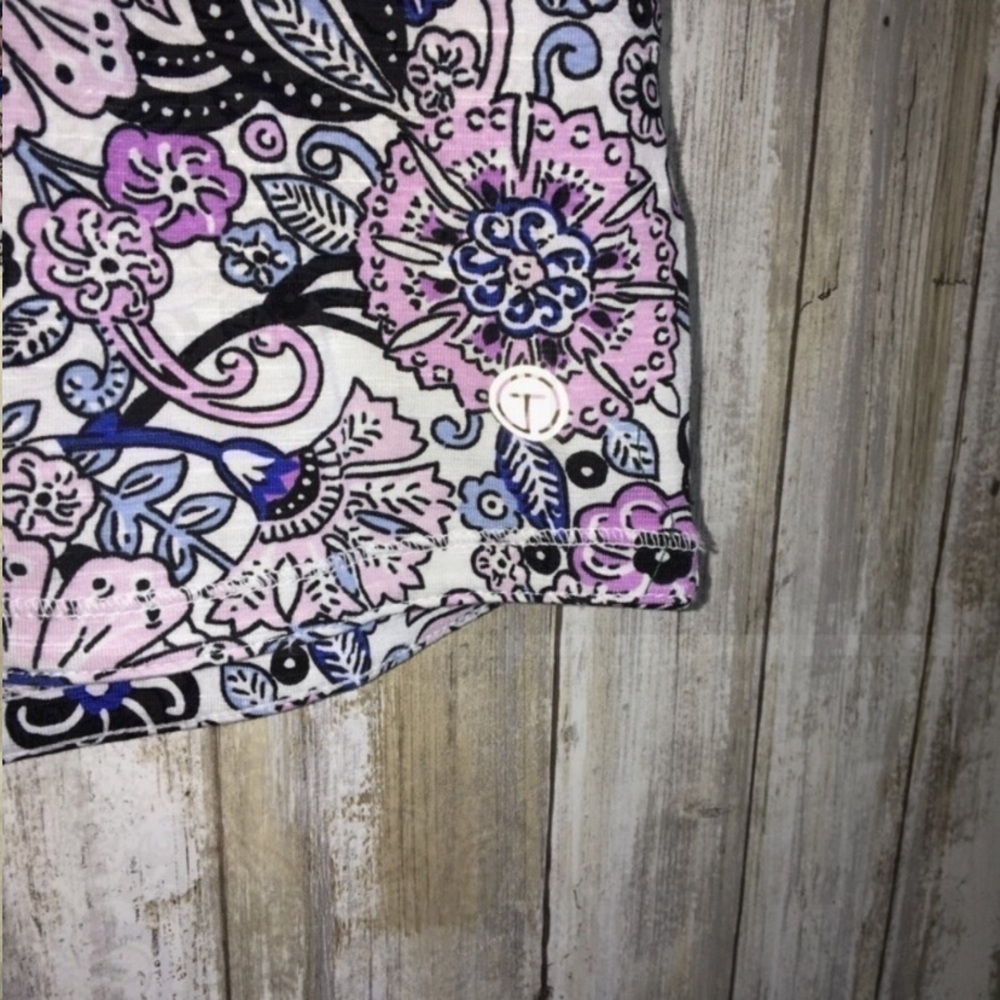 Talbots Purple Paisley Tee - Picture 3 of 4